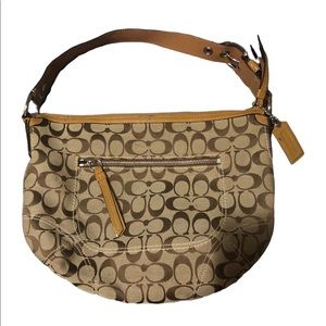 SOLD ON DPOP y2k tan Coach logo hobo 💼 authentic in great condition